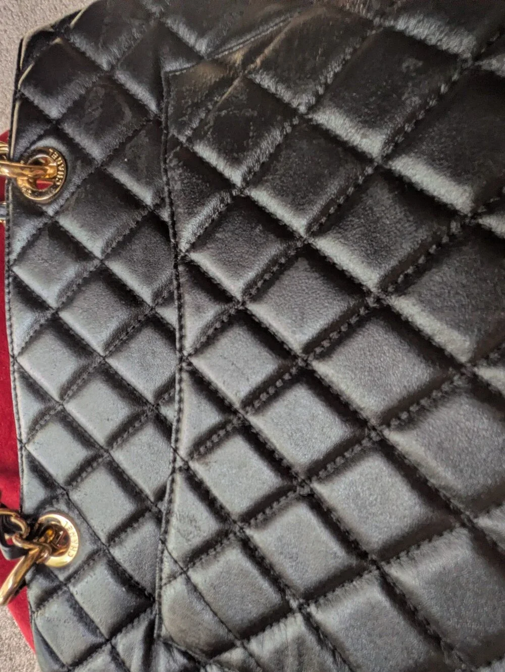 Vintage Chanel Leather Tote/Purse.  24kt Gold Plated Hardware.  Duster Bag Too.